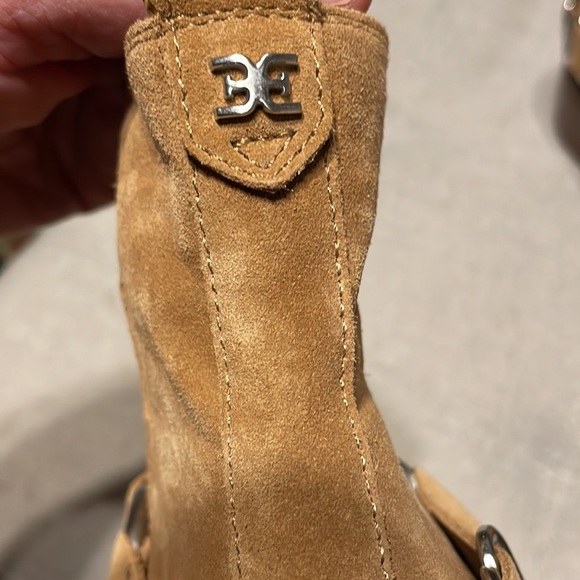 SAM EDELMAN sueded Leather Booties Easy Slip on SZ 7 1/2 - Picture 5 of 5